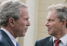 Тони Блэр виновен, но неподсуден Президент США Джордж Буш и премьер-министр Великобритании Тони Блэйр