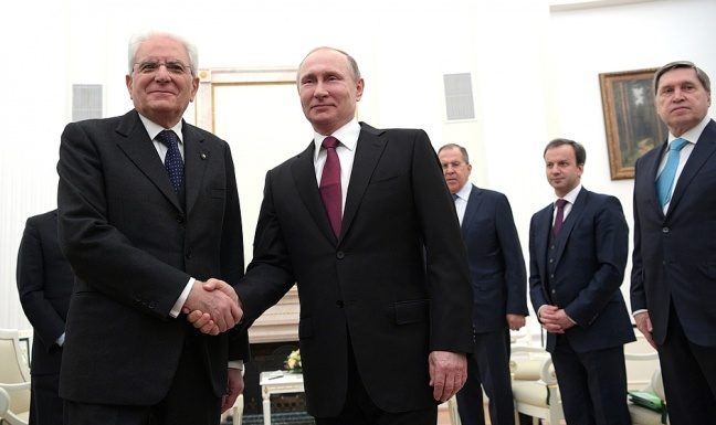 Путин: визит президента Италии в РФ настраивает на позитивный лад Путин и Матарелла