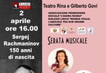 Teatro Rina e Govi a Genova sarà presentato il progetto, «Serata Musicale» omaggio a Sergej Rachmaminov