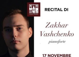 Il 17 novembre 2023 la Casa Russa a Roma ospita il recital del pianista Zakhar Vashchenko