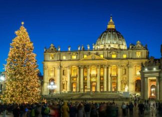 Праздничные огни зажгли на рождественской ели в Ватикане