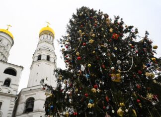 В России украсили главную новогоднюю елку