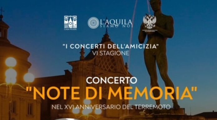 Casa Russa a Roma ospita il concerto “Note di Memoria” in occasione del 16° anniversario del devastante terremoto dell’Aquila